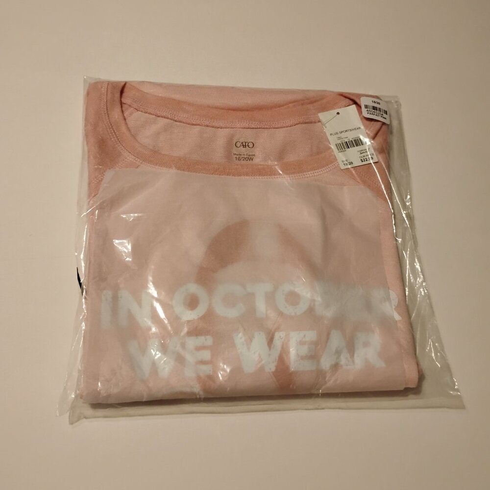 Cato Breast Cancer Awareness In October We Wear Pink Raglan - 18/20 - Picture 5 of 8